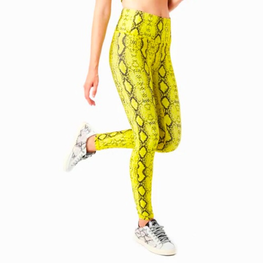 NWOT Terez Lime Python Duoknit Leggings